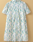 Floral Short Sleeve Buttoned Shirt Dress