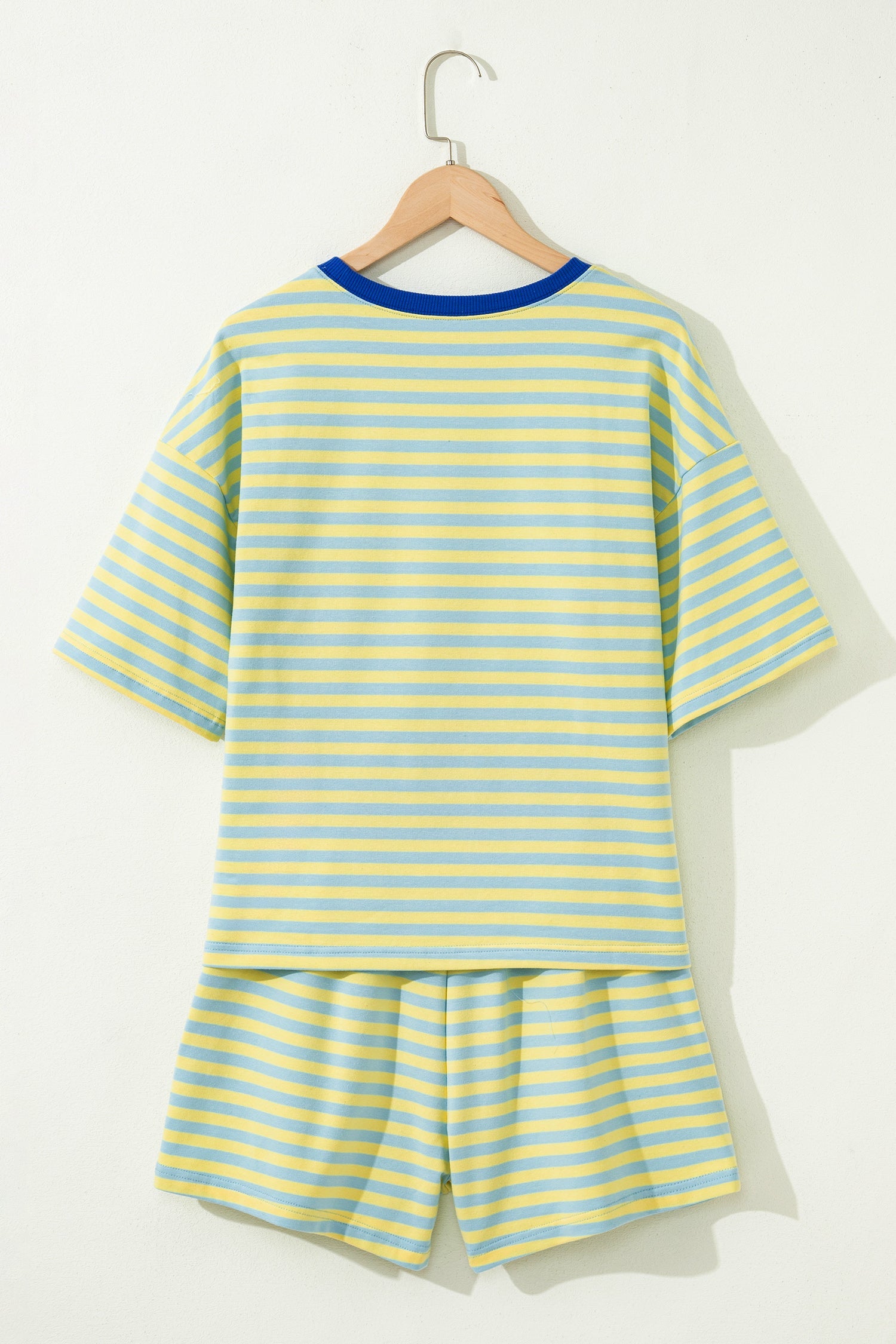 Stripe Terry Knit Top &amp; Shorts Set