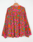 Floral Batwing Sleeve Button-Up Shirt