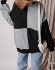 Colorblock Crewneck Henley Sweatshirt
