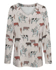 Baha Ranch Western Cow Cattle Long Sleeve Top