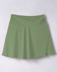 Solid Criss Cross Waist Flared Swim Skirt