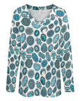 Baha Ranch Turquoise Crazy Long Sleeve Top