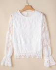 Tassa Mesh Flounce Sleeve Blouse