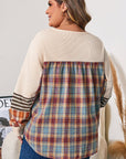Mackenzie Plaid Patchwork Half PLUS Pullover