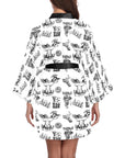 Baha Ranch Cowboy Print Western Satin Kimono Robe
