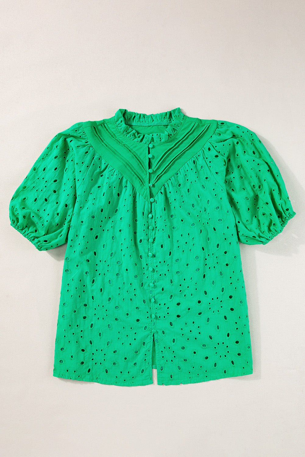 Arielle Embroidered Hollow-out Puff Sleeve Blouse