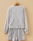 Floral Henley Top and  Drawstring Shorts Set