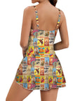 Baha Ranch Vintage Rodeo Poster Skirted Swimsuit