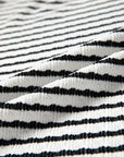 Stripe V-Neck Corded Knit Long Sleeve Top