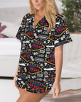 Baha Ranch Viva Las Vegas Western Satin Ruffle Pajama Set