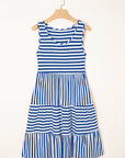 Stripe Scoop Neck Sleeveless Mini Dress