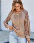 Christina Raglan Sleeve Pleated Top