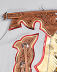Hilason Handmade Genuine Leather Chaps Adult Handtooled Rodeo Bull Riding