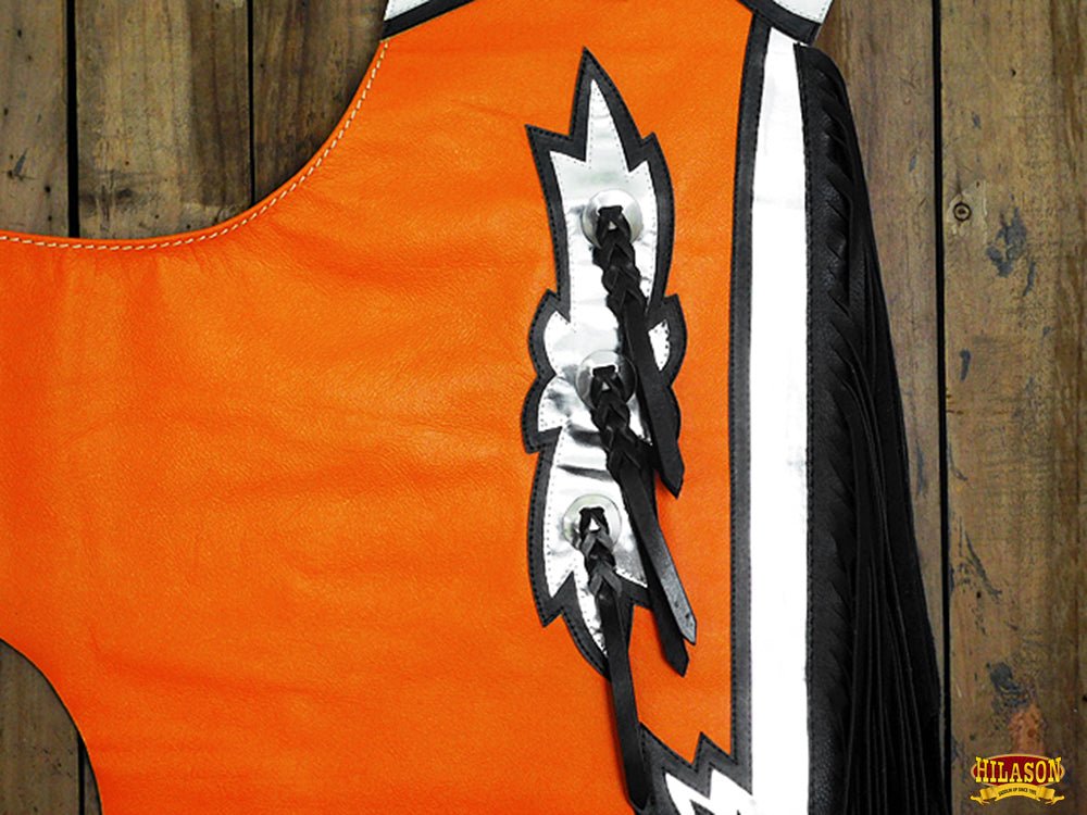 HILASON Western Horse Bull Riding Genuine Leather Rodeo Chaps | for Men and Women Unisex