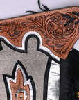 HILASON Bull Riding Light Natural Hair On Leather Rodeo Chaps | for Men and Women Western Unisex