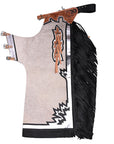 Ch206N-F Hilason Bull Riding Light Natural Hair On Leather Rodeo Chaps