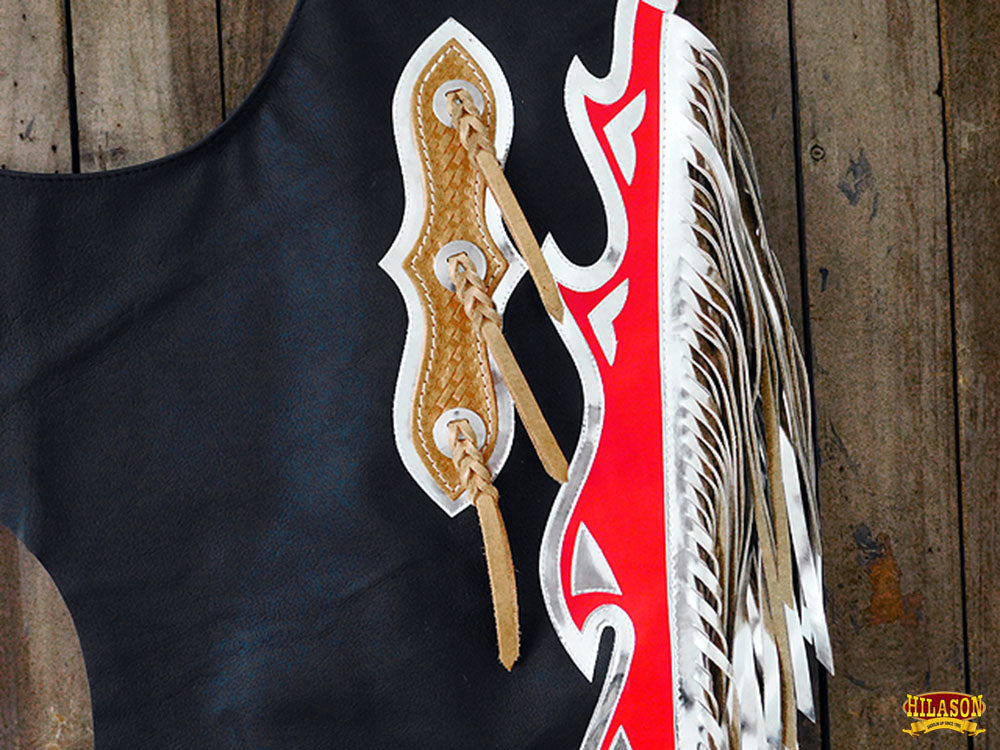 Hilason Handmade Genuine Leather Chaps Adult Handtooled Rodeo Bull Riding