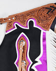 Hilason Handmade Genuine Leather Chaps Adult Handtooled Rodeo Bull Riding
