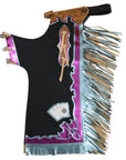 Hilason Handmade Genuine Leather Chaps Adult Handtooled Rodeo Bull Riding