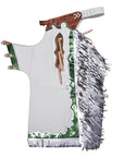 Hilason Pro Rodeo Bronc Bull-Riding Show Genuine Leather Chaps - White