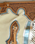 Hilason Handmade Genuine Leather Chaps Adult Handtooled Rodeo Bull Riding