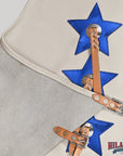 Hilason Pro Rodeo Bull Riding Chaps Us Flag White Genuine Leather