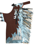 Hilason Handmade Genuine Leather Chaps Adult Handtooled Rodeo Bull Riding