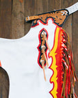 Hilason Handmade Genuine Leather Chaps Adult Handtooled Rodeo Bull Riding