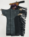 Hilason Pro Rodeo Bull Riding Chaps Genuine Leather Western Black