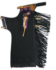 Hilason Pro Rodeo Bull Riding Chaps Genuine Leather Western Black