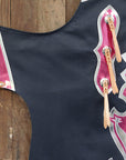 Ch862N-F Hilason Pro Rodeo Bronc Bull-Riding Black Genuine Leather Chaps