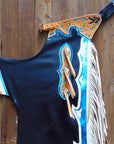 Hilason Handmade Genuine Leather Chaps Adult Handtooled Rodeo Bull Riding