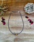 14 inch 3 mm sterling silver pearls  choker - with bumblebees beads