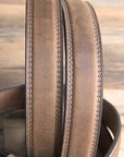 3D Cognac Mens Leather Basic Cowboy Belt Silver Buckle Brown
