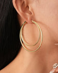Marigold Plated Double Hoop Earrings