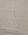 Plus Size Ribbed Knit Kangaroo Pocket Henley Top