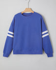 Varsity Stripe Drop Shoulder Oversized Sweatshirt