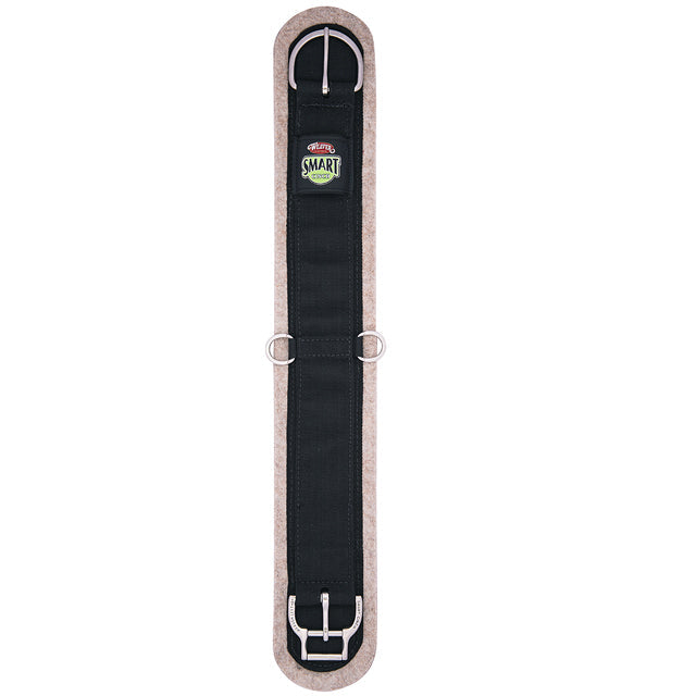 28" Weaver Horse 1/2" Wool Blend Felt Lined Smart Cinch Straight Girth Black