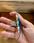 Big Ring - adjustable - kingman turquoise ring and sterling silver