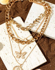 Amara Multilayer Butterfly Charm Necklace