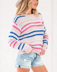 Amelia Patterned Drop Shoulder Sweater