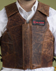HILASON Equestrian Bull Riding Rodeo Safety Vest Protective Leather