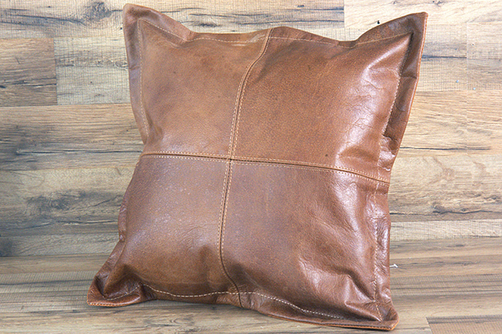 New Genuine Antique Vintage  Leather Pillow Cushion Cover 18 X 18