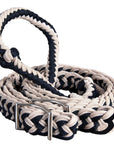 Hilason Braided Poly Barrel Racing Contest Flat Reins 1" X  8Ft Tan Black