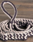 Hilason Braided Poly Barrel Racing Contest Flat Reins 1" X  8Ft Tan Black