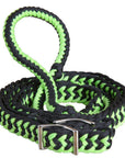 Hilason Braided Poly Barrel Racing Contest Flat Reins 1" X  8Ft Tan Black