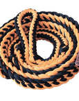Hilason Braided Poly Barrel Racing Contest Flat Reins 1" X  8Ft Tan Black