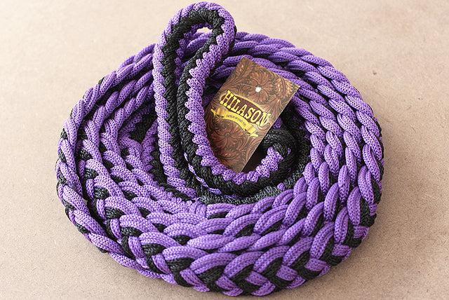 Hilason Braided Poly Barrel Racing Contest Flat Reins 1" X  8Ft Tan Black