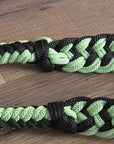 Hilason Braided Poly Barrel Racing Contest Flat Reins 1" X  8Ft Tan Black